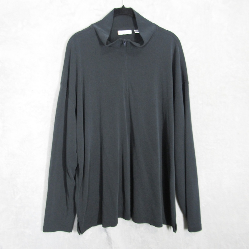 Burma Bibas XL Gray 1/4 Zip Pullover Long Sleeve Top Mens Casual Shirt